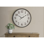 Monarch Specialties Clocks 30" Round Oversized Wall Clock - Brown -Easy to read analog clock face with large oversized numbers, with quartz movement for accurate timekeeping