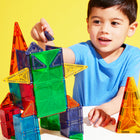 MAGNA-TILES Combo 62-Piece Magnetic Construction Set-What Makes It Unique: Fully-compatible mircoMAGS tiles are 75% smaller than traditional MAGNA-TILES pieces. Just watch the cool stuff kids can build with this winning combo! 