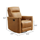 Ebello Tayani 31.5" Wide Modern Comfortable Upholstered Swivel And Rocker Manual Recliner-6