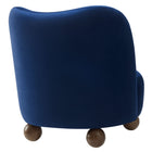 Modway Monroe Performance Velvet Accent Chair - Midnight Blue Walnut-Non-Marking Foot Pins