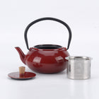 Minimal Enamelled Cast Iron Teapot - Classic Red - 0.6 L-Perfect for brew the team and boil water with it