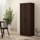 HOMCOM 63" H Pantry Cabinet with Adjustable Shelves - Distressed Dark Brown-Place it in your kitchen, living room, dining room for added storage space 