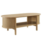 Modway Cadence Coffee Table - Oak-Oval Coffee Table