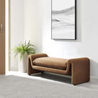 Modway Waverly Performance Velvet Bench - Brown-Stain-Resistant Fabric