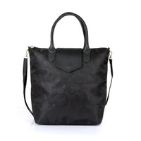Karla Hanson Millie Women's Rose Print Foldable Shopping Bag - Black-Foldable water-resistant shopping bag
