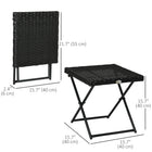 Outsunny Rattan Coffee Table for Balcony - Black-Hand woven UV resistant and weather resistant PE wicker, fade resistant and easy to clean   