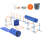 PawHut 11-Piece Dog Agility Training Equipment Set with Carrying Bag-Includes two tunnels, jumps, and poles for a complete professional course 