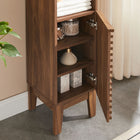 Modway Render Tall Narrow Bathroom Storage Cabinet - Walnut-Adjustable Shelves
