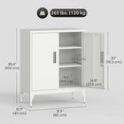HOMCOM Metal Storage Cabinet with Lock for Home Office - White-Powder-coated finish resists scratches and keeps the steel cabinet looking new