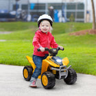 Qaba 6V Licensed Ride on Kids All Terrain Vehicle - Yellow-Horn makes a playful bibi sound and features a bright headlight 