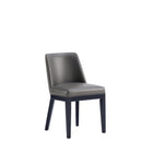 Manhattan Comfort Gansevoort 19" Modern Faux Leather Upholstered Dining Chair - Pebble Grey - Set of 4-30 Day Limited Manufacturer's Warranty