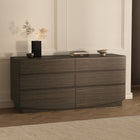 Manhattan Comfort Ardea 72" Contemporary 6-Drawer Double Dresser - Walnut-Smooth-Glide Drawer: Features easy-glide, non-ball-bearing tracks for everyday convenience