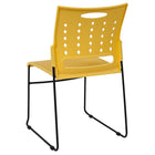 Flash Furniture HERCULES Series Sled Base Stack Chair with Air-Vent Back - Yellow-Yelow Plastic Seat and Back