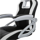 OSP Designs Race Chair - Black with White Trim-360 degree Swivel