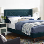 Modway Reese Nailhead Upholstered Linen Fabric Full/Queen Headboard - Azure-Full / Queen Size Headboard