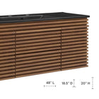 Modway Render 48" Wall-Mount Bathroom Vanity - Walnut/Black-Wall-Mount Design
