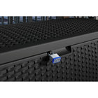 Suncast Resin Wicker Deck Box - 99 Gal. - Black-Pad lockable for added security, lock not included.
