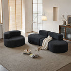 Exform Aubrey Three-Seat Sofa - Black-Comfort: Plush compressible foam + soft aerobic cotton + cozy velvet finish