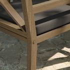 Modway Northlake Outdoor Teak Dining Armchair - Flint Grey-Cross-Back Frame