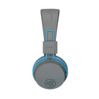 JLab Buddies Studio BT Wireless Kids Headphones, Grey/Blue-Over-ear design, comfy Faux Leather cushions, and padded headband