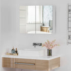 HOMCOM Wall Mount Medicine Cabinet with Mirror and Two Doors - White-Front mirror provides convenience for your morning dress up or shaving  