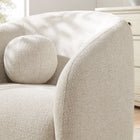Modway Holland Swivel Chenille Fabric Armchair - Dove Grey-Ball Accent Pillows