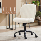 Elle Decor Kylian Fabric Task Chair - Cream-Elegant channel stitching on the backrest for sophisticated texture and style