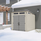 Suncast Everett Storage Shed - 6' x 5' - Dove Grey-Upper and lower metal latches keep doors closed and in place.