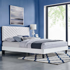 Modway Roxanne Performance Velvet King Platform Bed - White-Wood Slat Support System