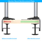 SHOPPINGALL Pack of 2 Steel Desk Reinforcement Plate for Fragile Tabletop- SA-A83-White-[EASY INSTALLATION] Minimal assembly is required, our anti-slip sheets are already added onto the plates for a fast and easy installation process