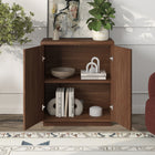 Hudson&Canal Alston 28"W Accent Cabinet - Satin Walnut-Product Dimensions: 14" L x 27.75" W x 32" H
