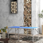 Soozier 6' x 3' Mini Ping Pong Table Set with Aluminium Frame-Adjustable foot pads for a level top and prevent scratches