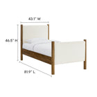 Modway Maven Twin Size Boucle Upholstered Platform Bed - Feather Walnut-8