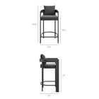 Modway Tahoe Outdoor Patio Aluminum Bar Chair - 44.5" - Charcoal-Powder-Coated Finish