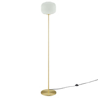 Modway Reprise Glass Sphere Glass and Metal Floor Lamp - White Satin Brass-Sphere Floor Lamp