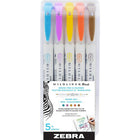 Zebra Mildliner Double Ended Brush Pen, Deep & Warm, 5 Pack-Double ended