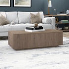 Hudson&Canal Reyes 48"W Rectangular Coffee Table - Antiqued Grey Oak-Clean with a soft, dry cloth and no harsh chemicals or abrasive cleaning materials