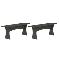 Manhattan Comfort Coney 53.14" Mid-Century Modern Dining Bench - Grey - Set of 2-Mid-Century Modern Dining Bench for Dining Room Use