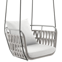 Modway Kaliah Outdoor Patio Aluminum Swing Chair - Light Grey White-Powder-coated Aluminum Frame