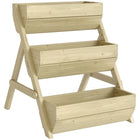 Outsunny 3-Tier Wood Planter Boxes - 29.5" L x 26" W x 29.9" H - Light Green-3-Level design vertical planter provides spacious space to grow flowers, vegetables, plants 