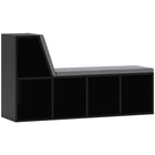 HOMCOM Bookshelf with Reading Nook - Black-5 open compartments to organize your items neatly