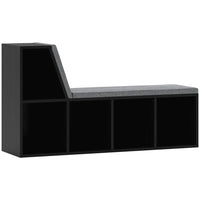 HOMCOM Bookshelf with Reading Nook - Black-5 open compartments to organize your items neatly