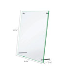 Deflecto Beveled Edge Sign Holder - 8 1/2" x 11" - Green Tinted Border-Securely floats signage between two plastic panels