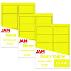 JAM Paper Mailing Address Labels, 2" x 4", Neon Yellow, 3 sets of 120-Size: 2" x 4"