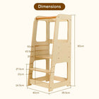 MotionGrey Blessy Toddler Tower - Adjustable Learning Standing Tower Kitchen Helper with Safety Rail - Wood-7