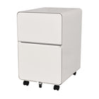 Geelong 2-Drawer Rounded Filing Cabinet - White-Steel construction with White finish