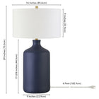 Hudson&Canal Sloane 29" Tall Ceramic Table Lamp with Fabric Shade - Matte Navy/White-Clean with a soft, dry cloth and no harsh chemicals or abrasive cleaning materials