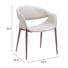 Zuo Limay Dining Chair - Beige/Walnut - Set of 2-6
