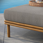 Modway Wren Outdoor Patio Teak Wood Ottoman - Natural/Driftwood-Weather-Resistant