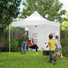 Outsunny 10 ft W x 10 ft L Heavy Duty Pop Up Canopy Tent - UPF50+ - White-Reinforced support tubes and a cross-truss structure for added sturdiness
